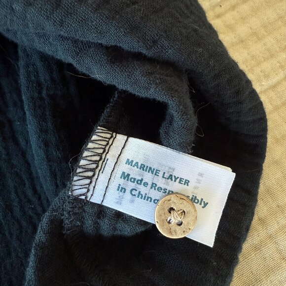 Marine Layer - Colette Doublecloth Top - Small / Black - Picture 4 of 7
